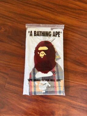 Bape White Tee with Multicolor Camo Hangtag